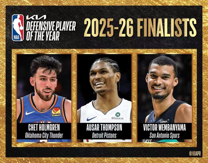 文班亚马全票当选DPOY成历史最年轻得主 防守统治